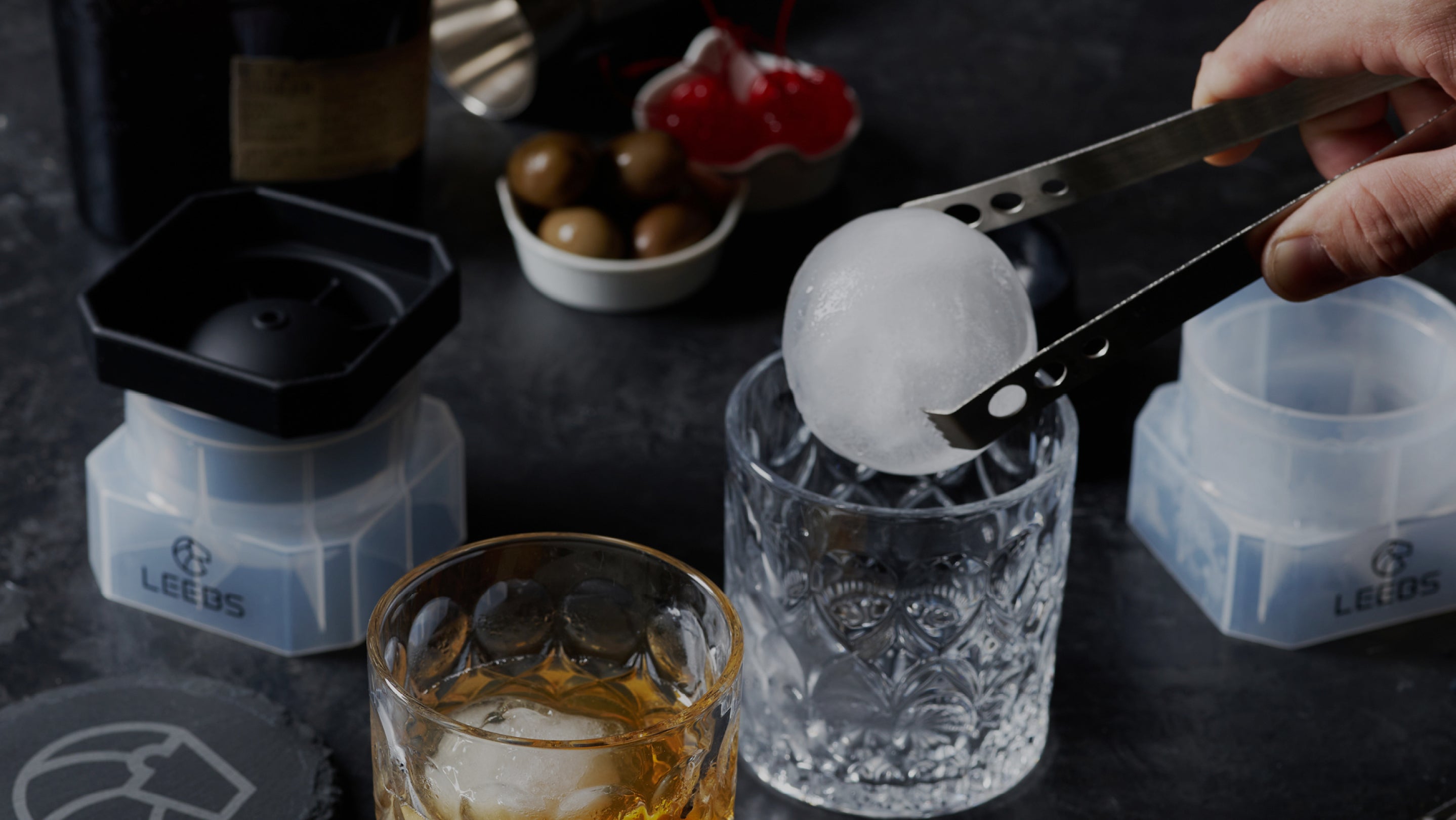 Sphere Ice Molds and Whiskey Gift Set