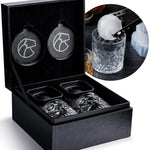 Whiskey Glasses Large Shpere Ice Molds Gift Set